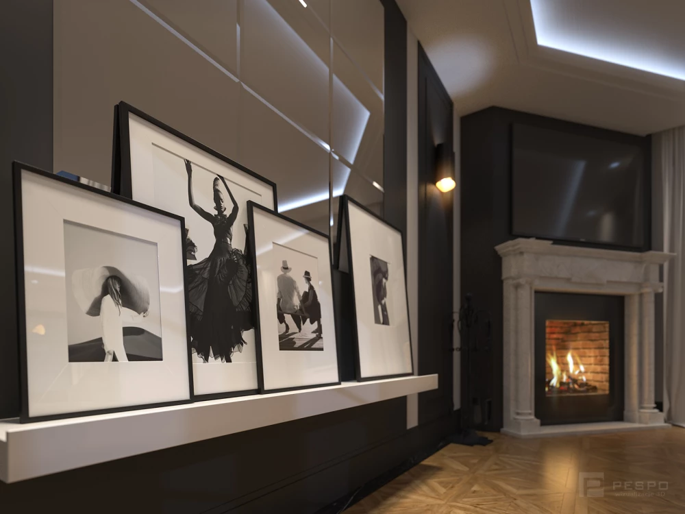 Wizualizacja wnętrza domu w Konstancinie | Pesponet