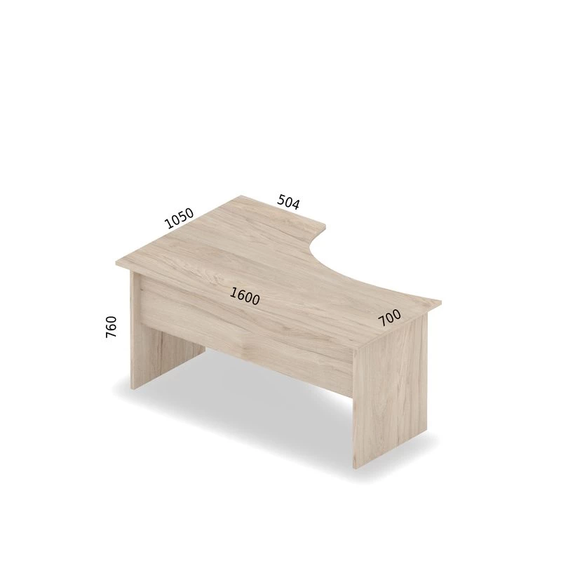 Biurko kątowe 160cm w kolorze drewnopodobnym