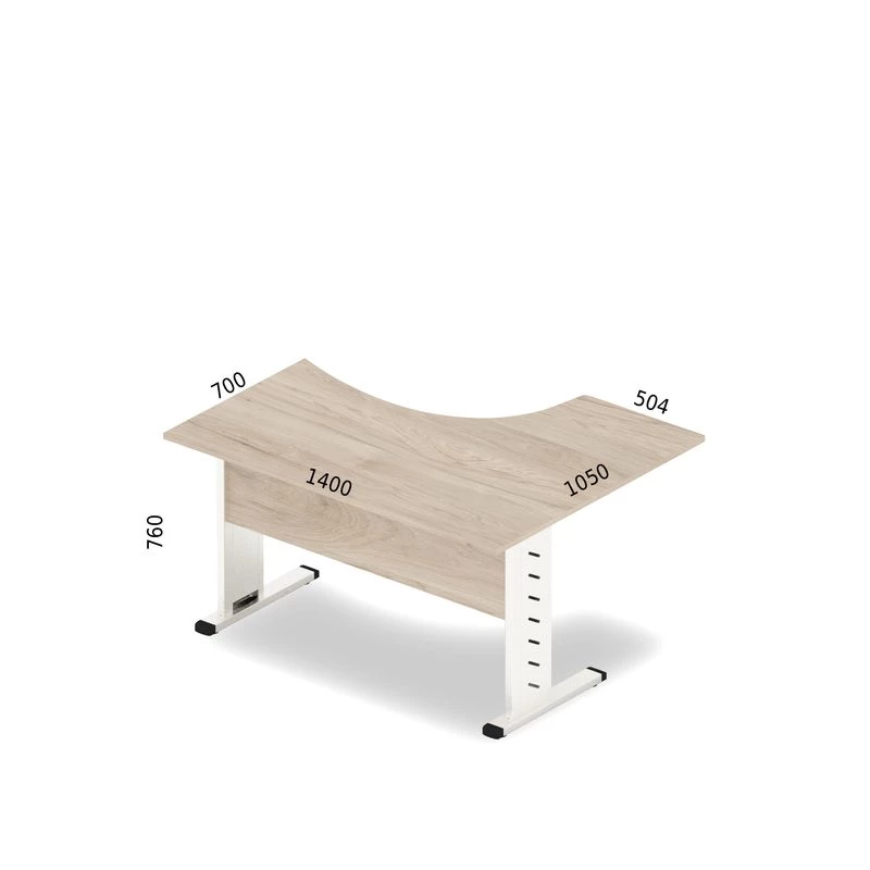 biurko narożne na nogach metalowych