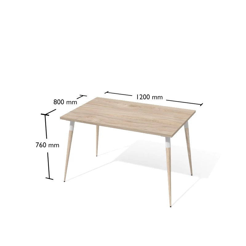 Biurko na nogach drewnianych zwężanych wym. 120x80 cm