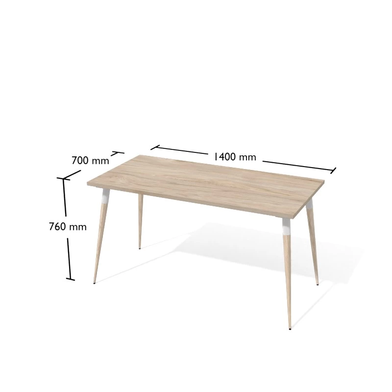 Biurko na nogach drewnianych do nowoczesnego biura. Wymiary 140x70 cm