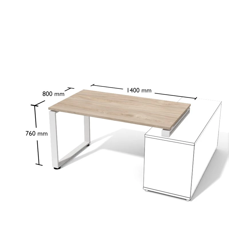 Biurko 140x80cm na metalowym stelażu z jedną nogą 