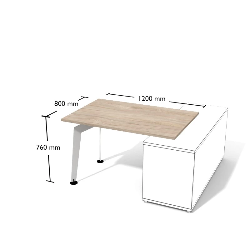 Nowoczesne biurko na konstrukcji metalowej. Wymiar biurka 120x80 cm.