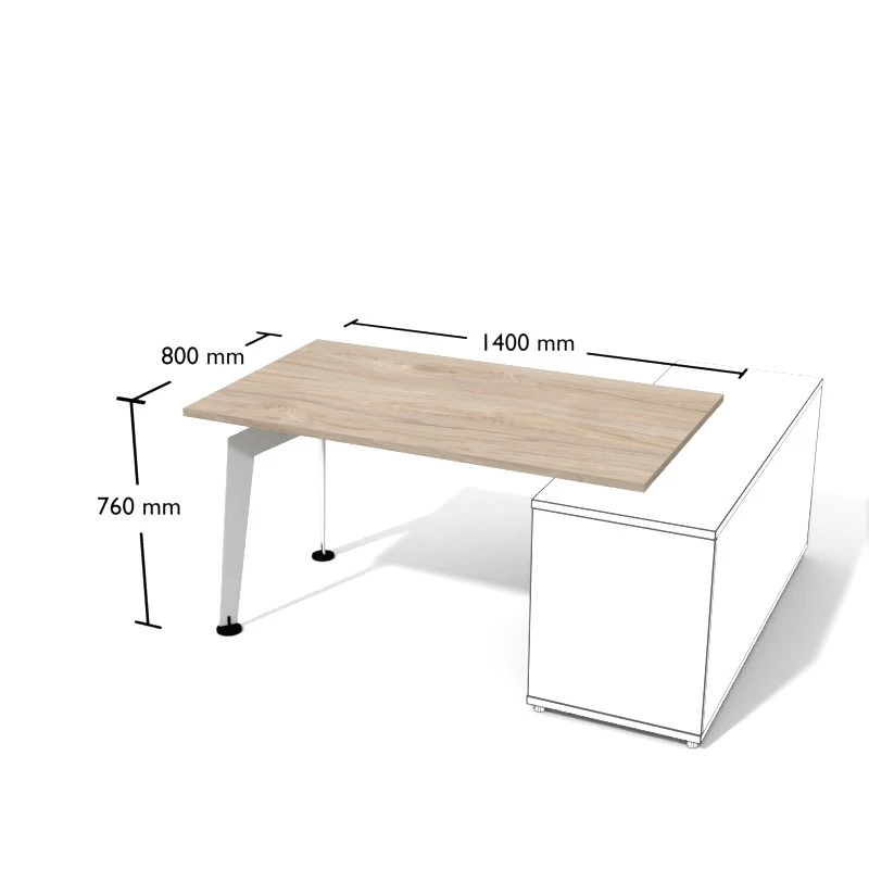 Nowoczesne biurko na konstrukcji metalowej. Wymiar biurka 140x80 cm.