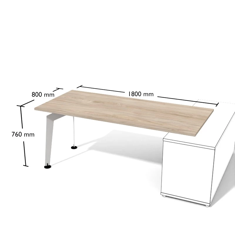 Nowoczesne biurko na konstrukcji metalowej. Wymiar biurka 180x80 cm.