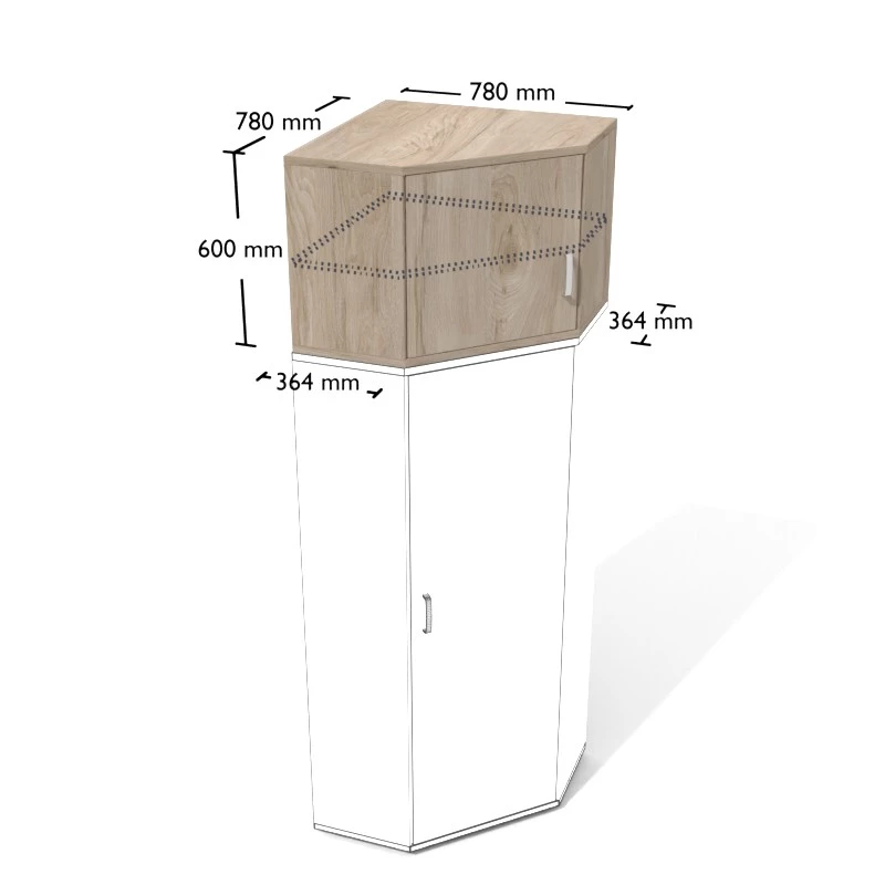 Rysunek nadstawki aktowej wraz z wymiarami