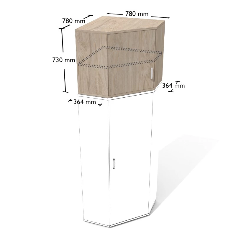 Rysunek nadstawki aktowej wraz z wymiarami