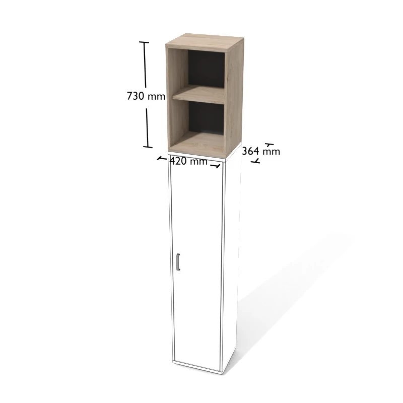 Rysunek nadstawki aktowej wraz z wymiarami