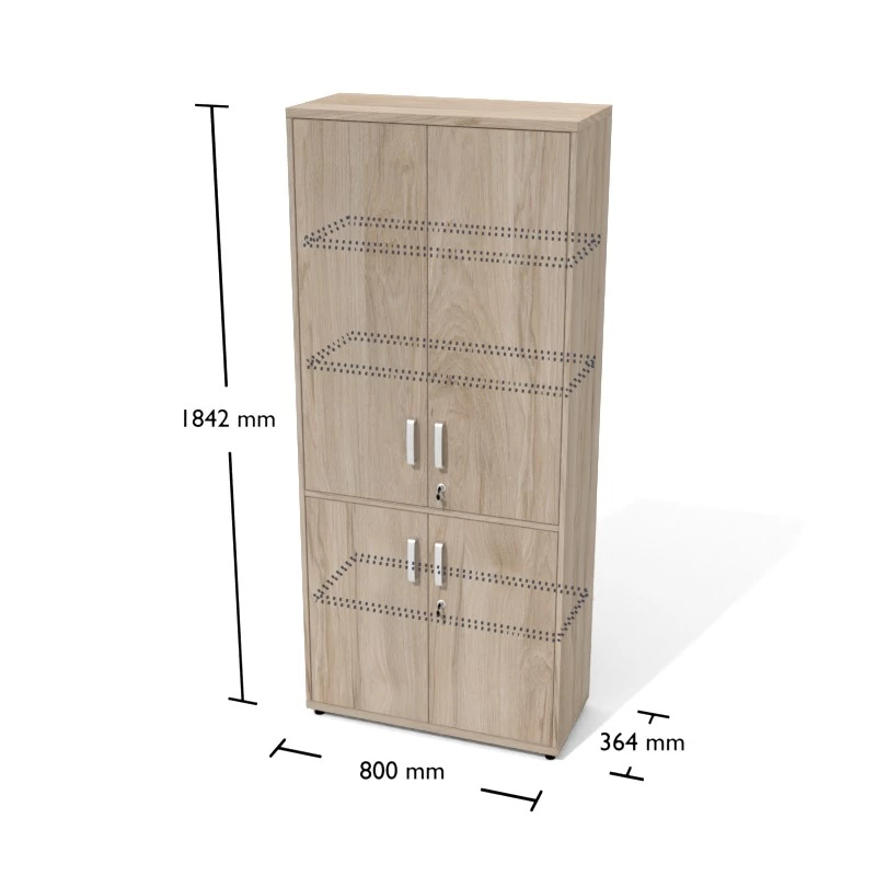 Rysunek regału aktowego wraz z wymiarami