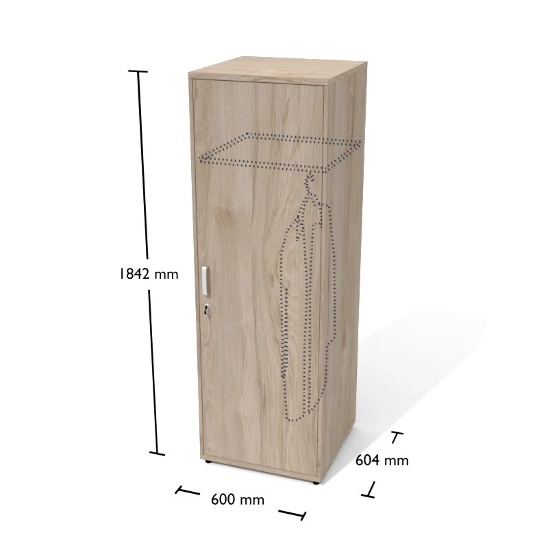 Rysunek szafy ubraniowej wraz z wymiarami