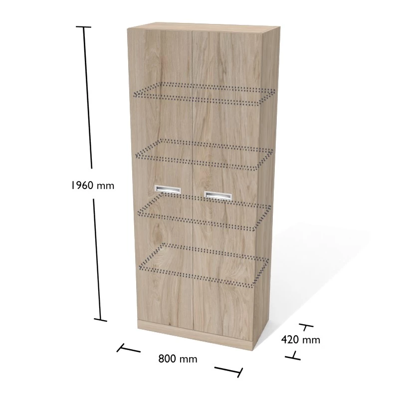 Rysunek szafy wraz z wymiarami