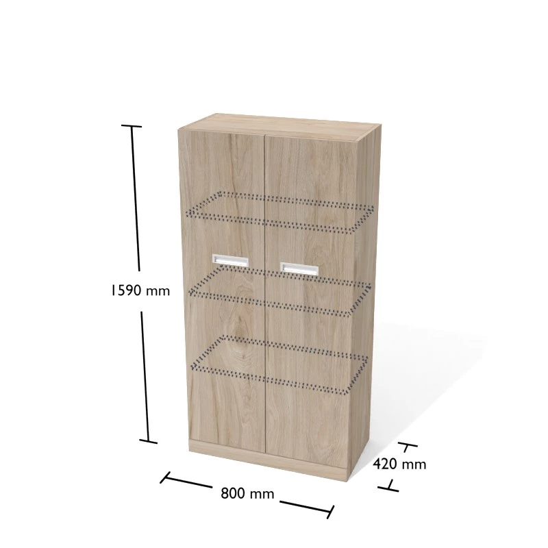 Rysunek szafki aktowej z wymiarami